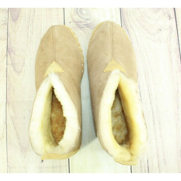 LL Bean Brown Suede Wicked Good Shearling Lined Slipper Ankle Boots Size 9 M - Picture 7 of 10